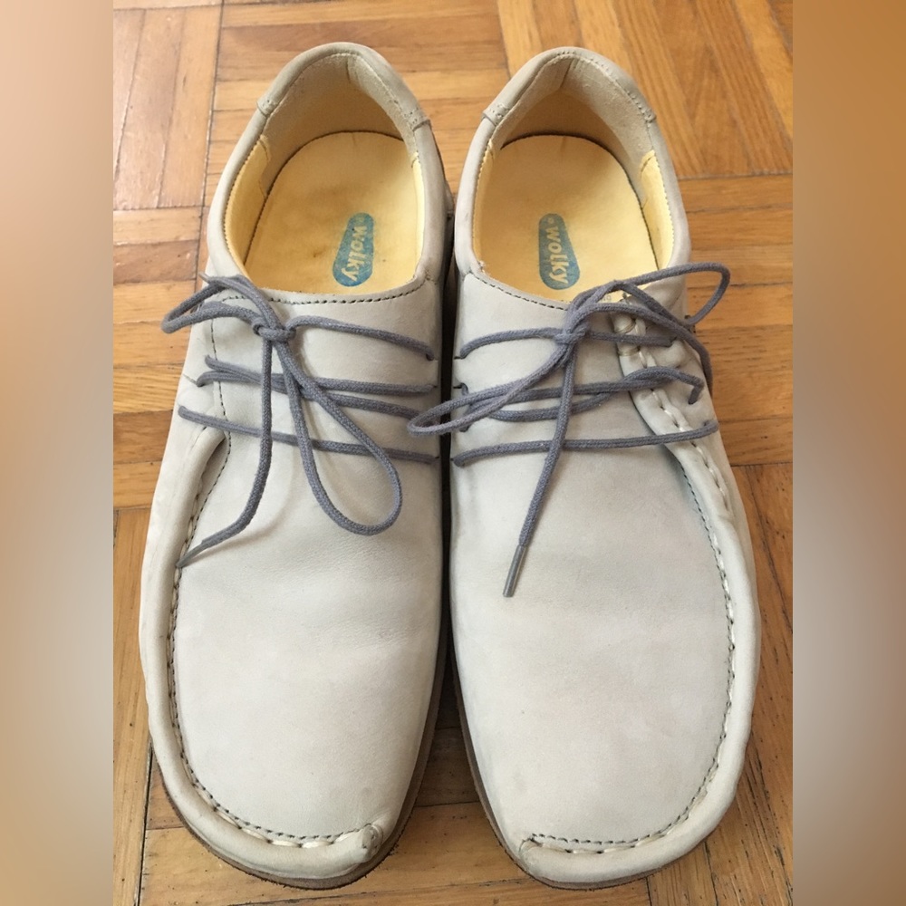 Wolky loafers light grey nubuck leather size 40